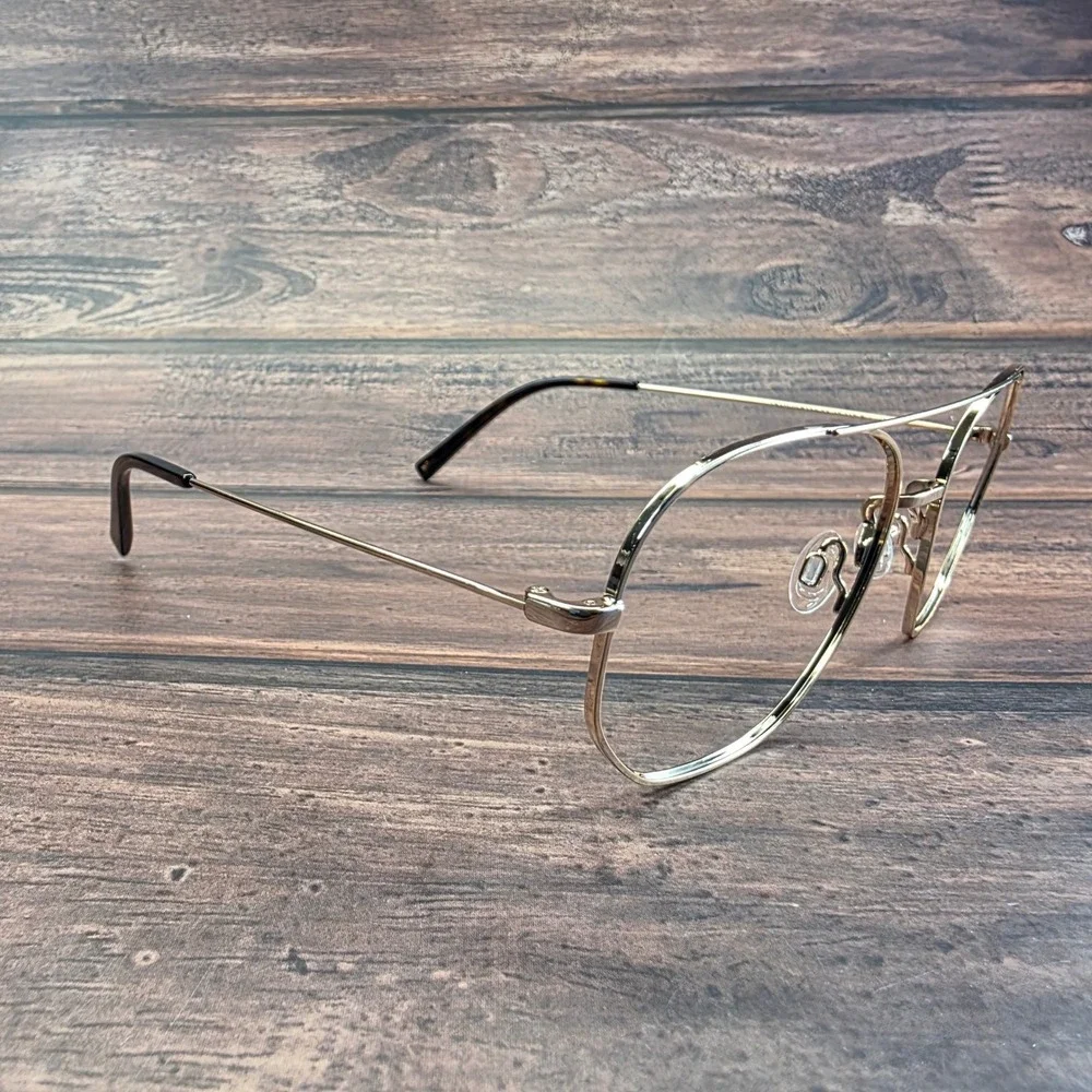 Warby Parker Aram Gold Double Bridge Aviator Eyeglasses 56-18-145 W 2403 2152-4